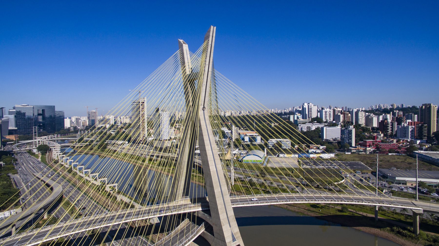 Ponte Estaiada São Paulo - vista aérea