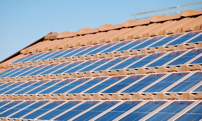 Telhado solar para captação de energia solar