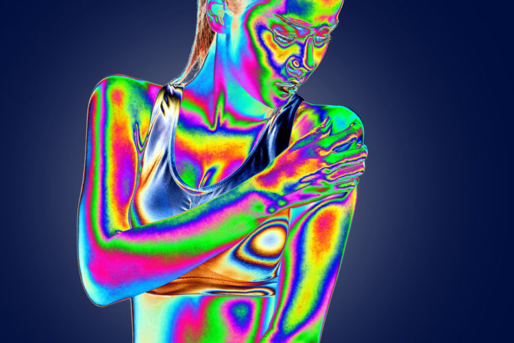 Imagem térmica do corpo de um mulher