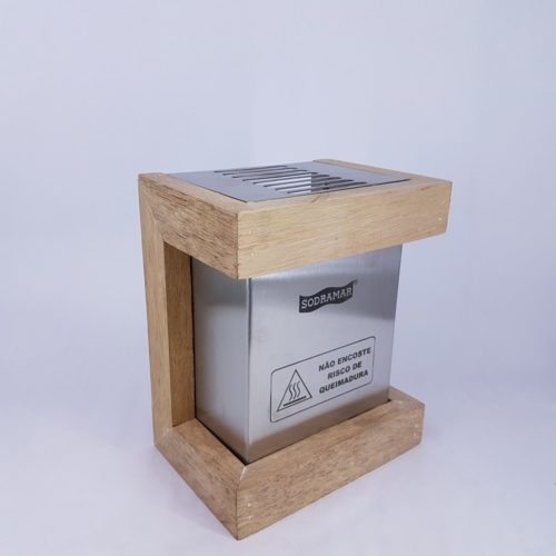 Proteção para entrada de vapor na sauna em madeira e aço