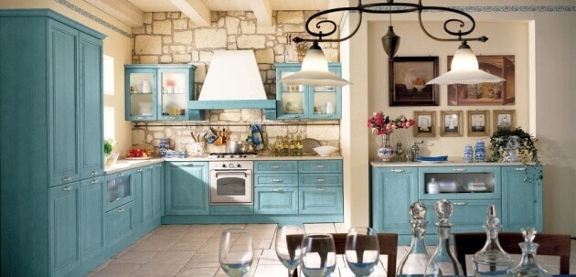 Cozinha Estilo Provençal em Azul
