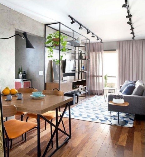 Sala de apartamento em Estilo Industrial